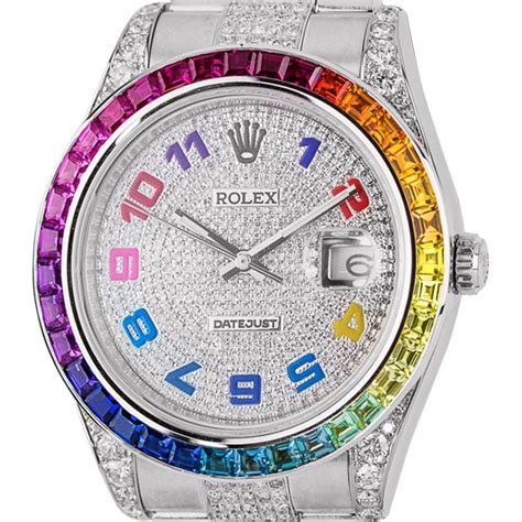 rolex datejust ii rainbow steel|Rolex Datejust price stainless steel.